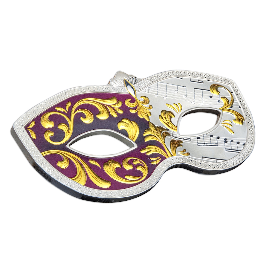 Image 731047_ALTMORE2.jpg, Product 731-047 / Price $999.95, 2023 Venetian Mask Shaped $10 Samoa Five-Ounce Fine Silver Coin  from Canadian Coin & Currency on TSC.ca's Coins department
