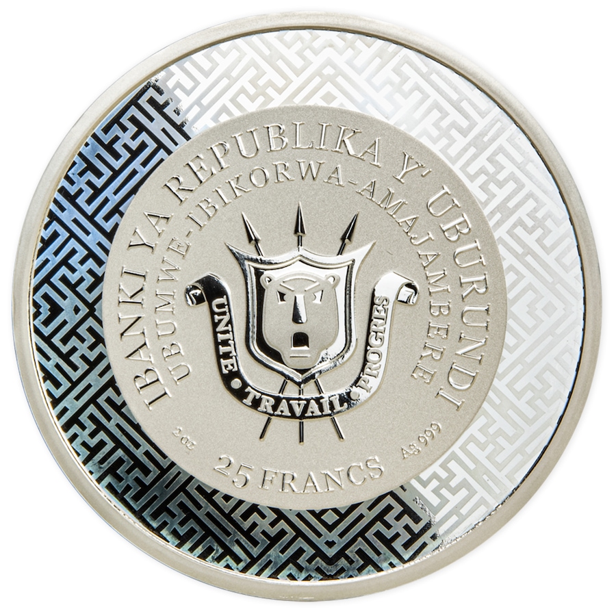 Image 731055_ALTMORE1.jpg, Product 731-055 / Price $489.95, 2023 Lunar Year of the Rabbit Fine Silver Coin Burundi 25 Francs with Genuine Jade Inlay from Canadian Coin & Currency on TSC.ca's Coins department
