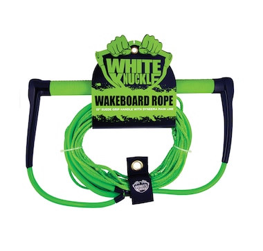 White Knuckle Wakeboard Rope 15" Leather Grip with 70' Dyneema Mainline