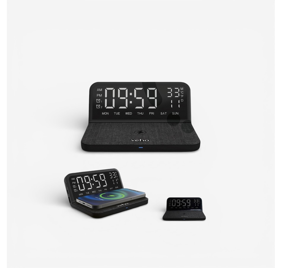 Image 731435_ALTMORE1.jpg, Product 731-435 / Price $129.99, Veho TQ-1 Qi Digital Alarm Clock and Qi Wireless Charger from Veho on TSC.ca's Electronics department