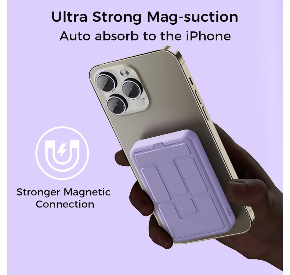 Image 731442_ALTMORE10.jpg, Product 731-442 / Price $79.99, Alpha Digital 10,000-mAh Portable Magnetic Wireless Charge Power Bank with Phone Stand from Alpha Digital on TSC.ca's Electronics department