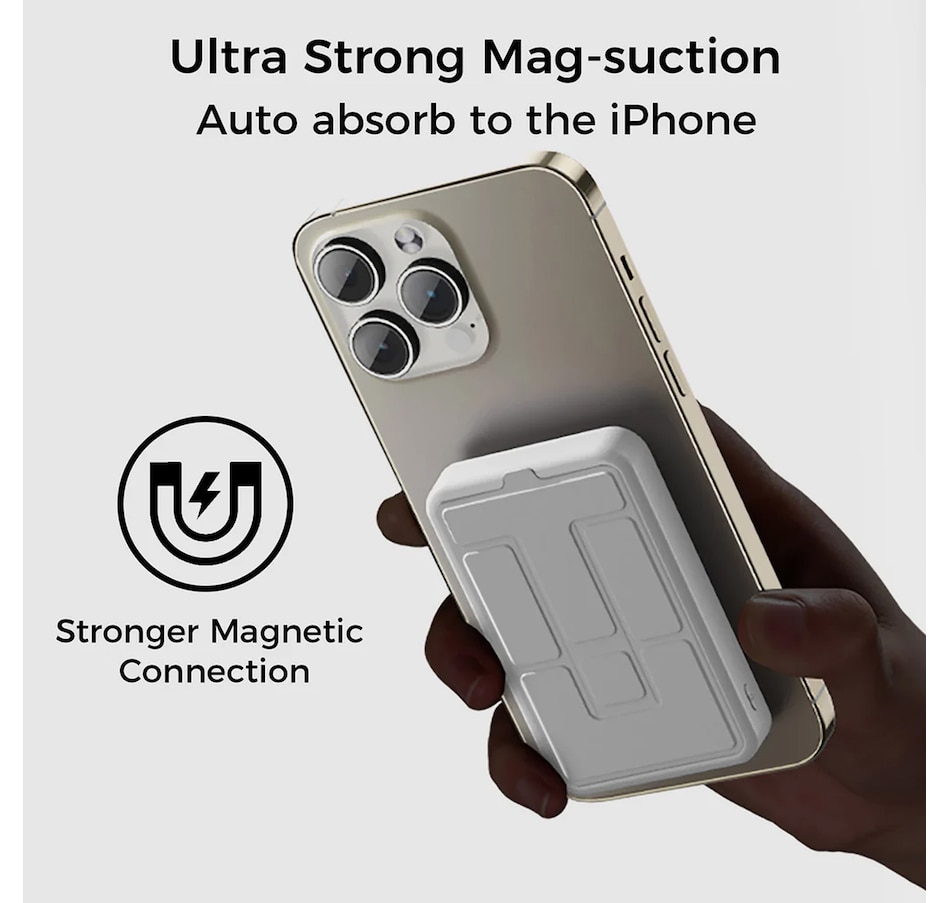 Image 731442_ALTMORE15.jpg, Product 731-442 / Price $79.99, Alpha Digital 10,000-mAh Portable Magnetic Wireless Charge Power Bank with Phone Stand from Alpha Digital on TSC.ca's Electronics department