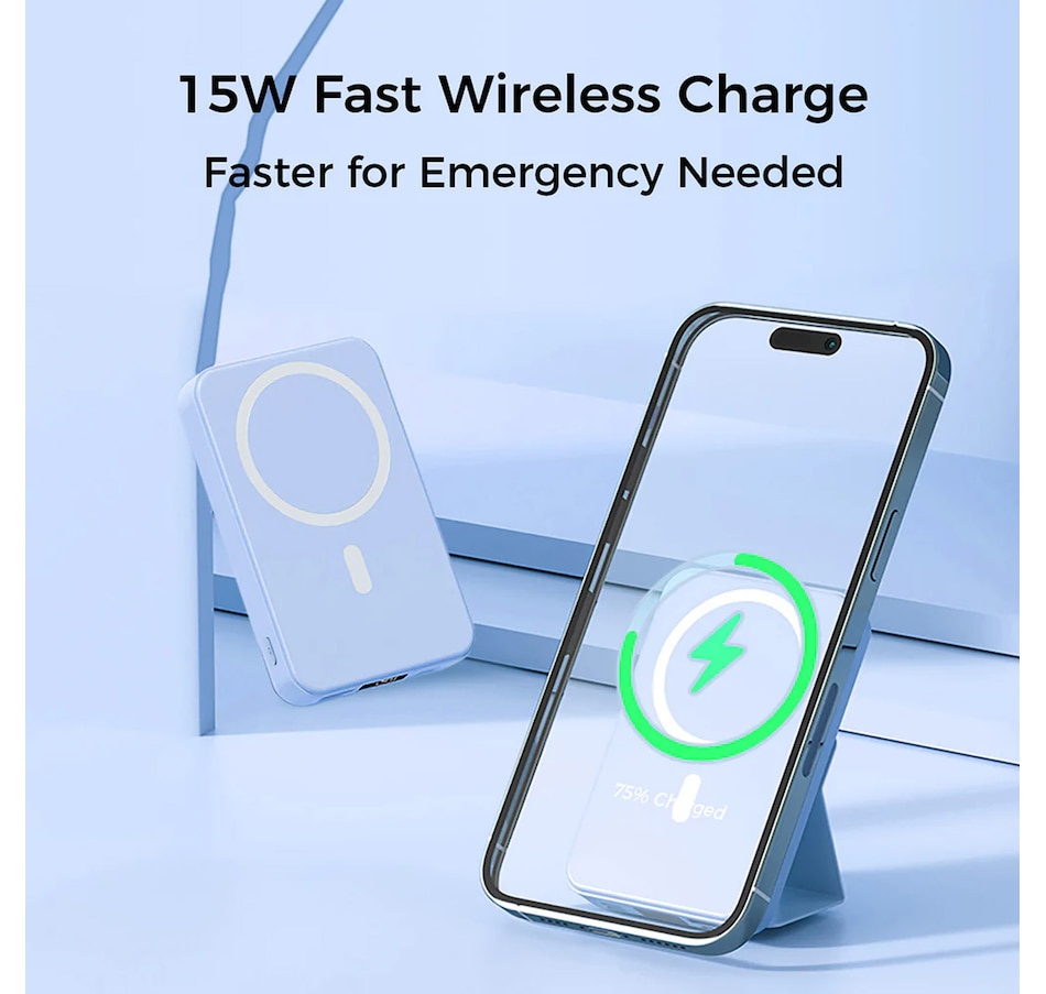 Image 731442_ALTMORE2.jpg, Product 731-442 / Price $79.99, Alpha Digital 10,000-mAh Portable Magnetic Wireless Charge Power Bank with Phone Stand from Alpha Digital on TSC.ca's Electronics department