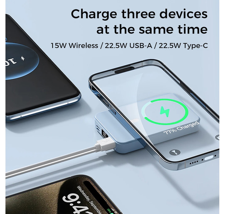 Image 731442_ALTMORE4.jpg, Product 731-442 / Price $79.99, Alpha Digital 10,000-mAh Portable Magnetic Wireless Charge Power Bank with Phone Stand from Alpha Digital on TSC.ca's Electronics department