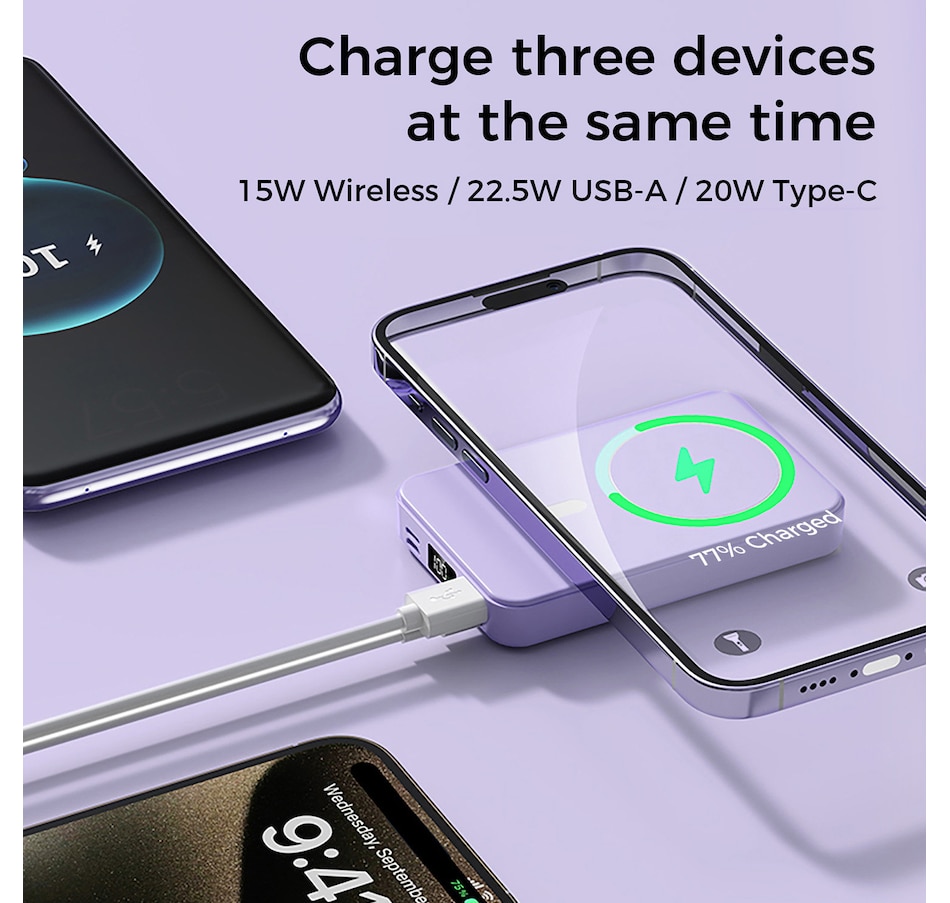 Image 731442_ALTMORE8.jpg, Product 731-442 / Price $79.99, Alpha Digital 10,000-mAh Portable Magnetic Wireless Charge Power Bank with Phone Stand from Alpha Digital on TSC.ca's Electronics department