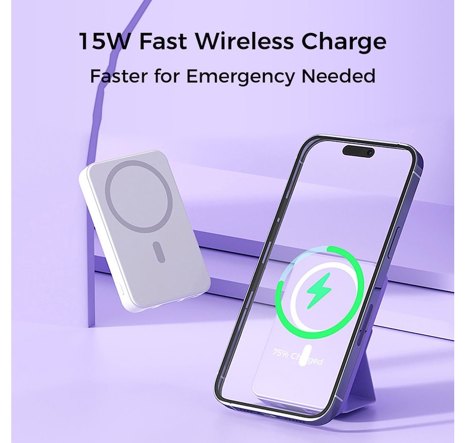 Image 731442_ALTMORE9.jpg, Product 731-442 / Price $79.99, Alpha Digital 10,000-mAh Portable Magnetic Wireless Charge Power Bank with Phone Stand from Alpha Digital on TSC.ca's Electronics department