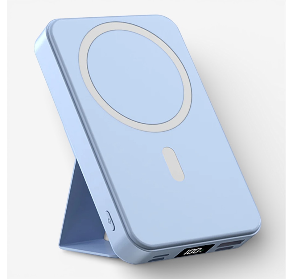 Image 731442_BLU.jpg, Product 731-442 / Price $79.99, Alpha Digital 10,000-mAh Portable Magnetic Wireless Charge Power Bank with Phone Stand from Alpha Digital on TSC.ca's Electronics department