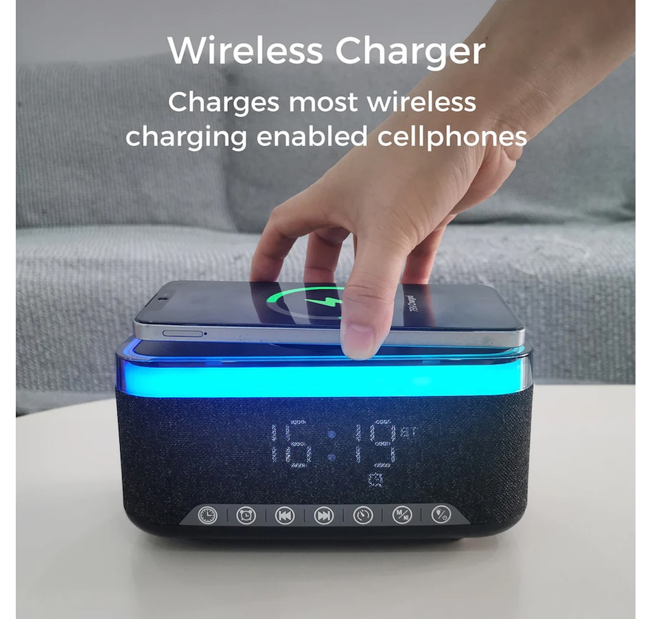 Image 731446_ALTMORE5.jpg, Product 731-446 / Price $113.99, Sungale Alarm Clock Speaker with Wireless Charger from Sungale on TSC.ca's Electronics department