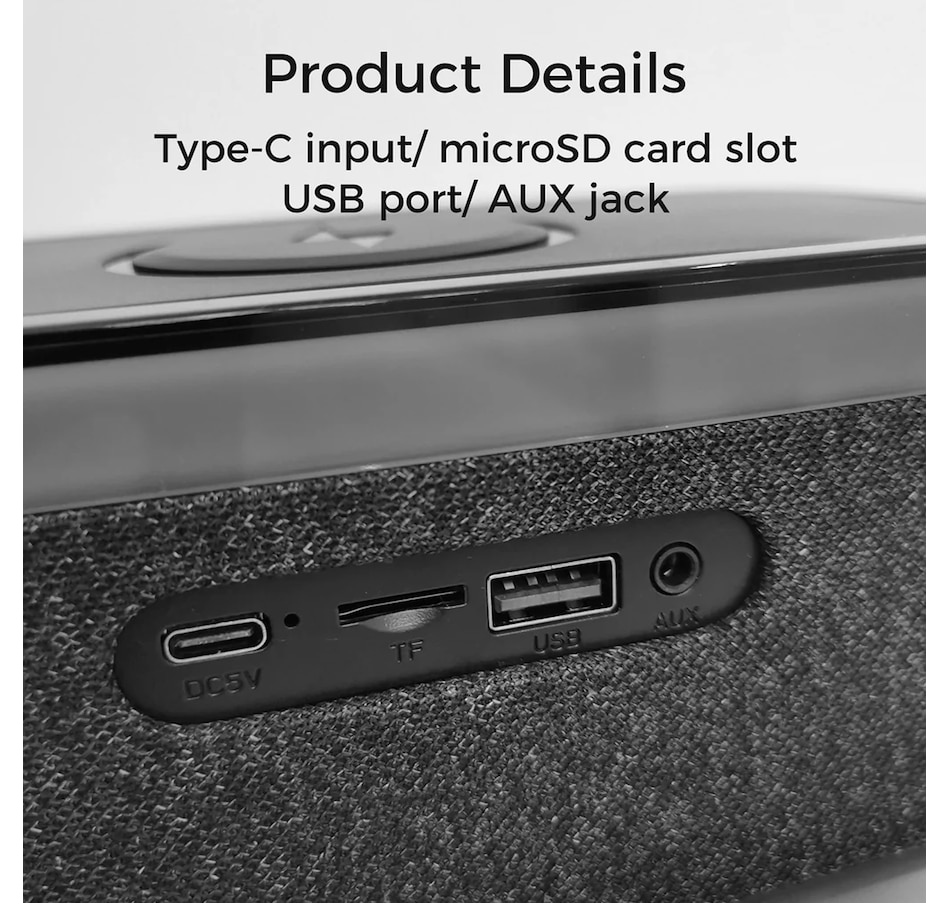 Image 731446_ALTMORE7.jpg, Product 731-446 / Price $113.99, Sungale Alarm Clock Speaker with Wireless Charger from Sungale on TSC.ca's Electronics department
