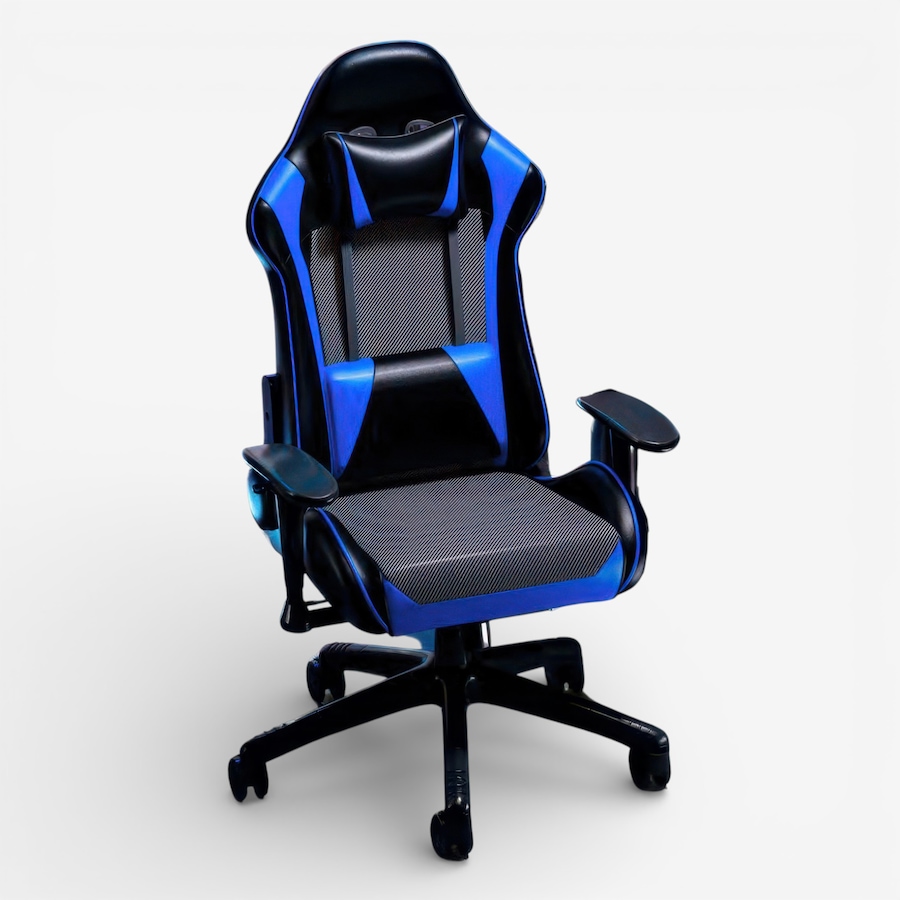 Image 731486.jpg, Product 731-486 / Price $499.99, TygerClaw High-Back Gaming Chair for Maximum Comfort (blue) from Tygerclaw on TSC.ca's Toys & Hobbies department