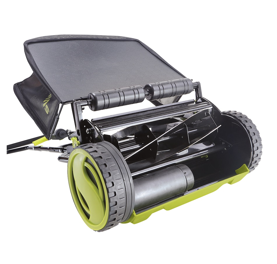 Mow Joe 18-inch Manual Reel Lawn Mower with Grass Catcher