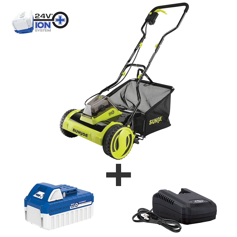 Image 731545_ALTMORE5.jpg, Product 731-545 / Price $379.99, Sun Joe 24V Ion+ 15" Cordless Push Reel Mower, Rear Bag with 4.0-Ah Battery and Charger from Snow Joe & Sun Joe on TSC.ca's Home & Garden department