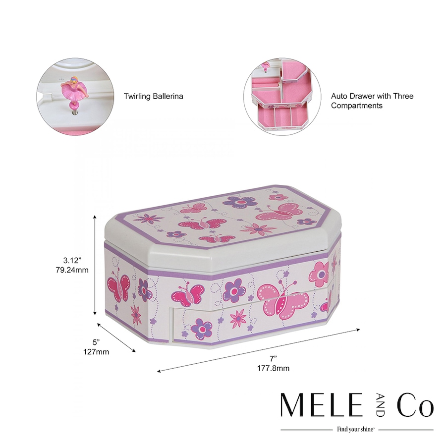 Image 731588_ALTMORE1.jpg, Product 731-588 / Price $49.00, Mele and Co. Kelsey White Musical Ballerina Jewellery Box from Mele and Co on TSC.ca's Jewellery department