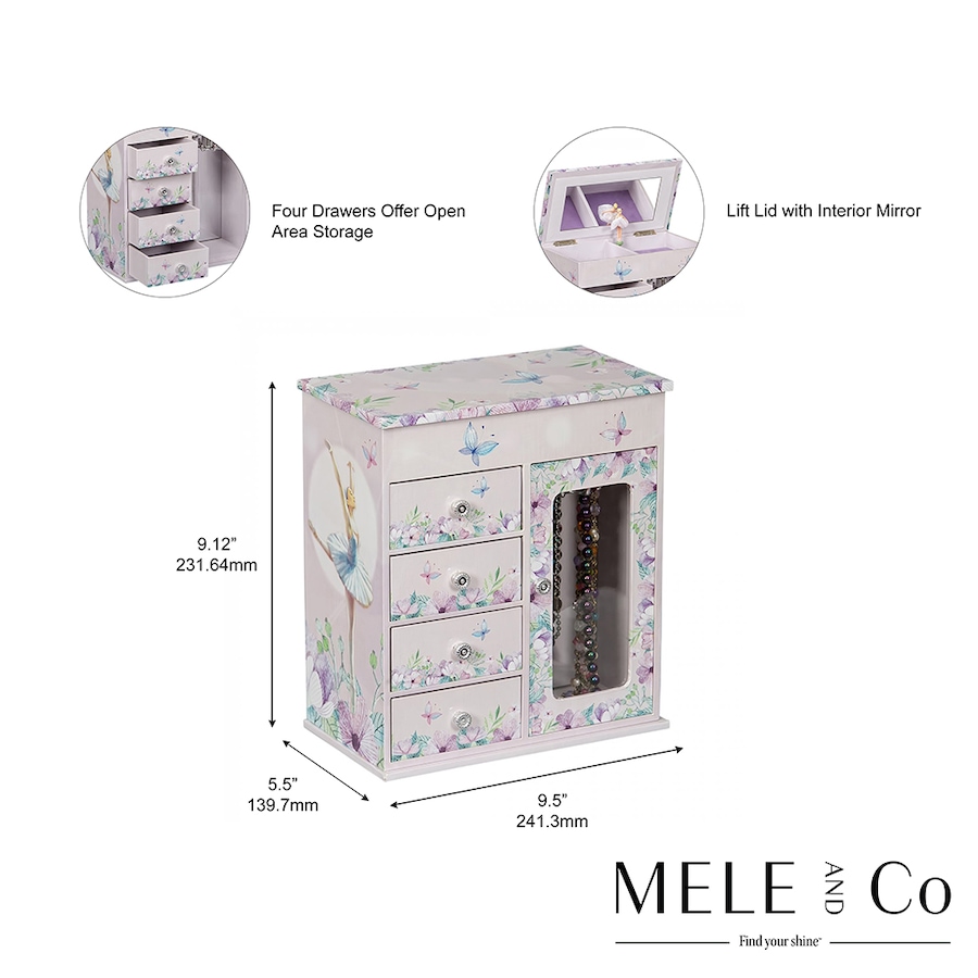 Image 731592_ALTMORE1.jpg, Product 731-592 / Price $99.00, Mele and Co. Liliana Lilac Musical Ballerina Jewellery Box from Mele and Co on TSC.ca's Jewellery department