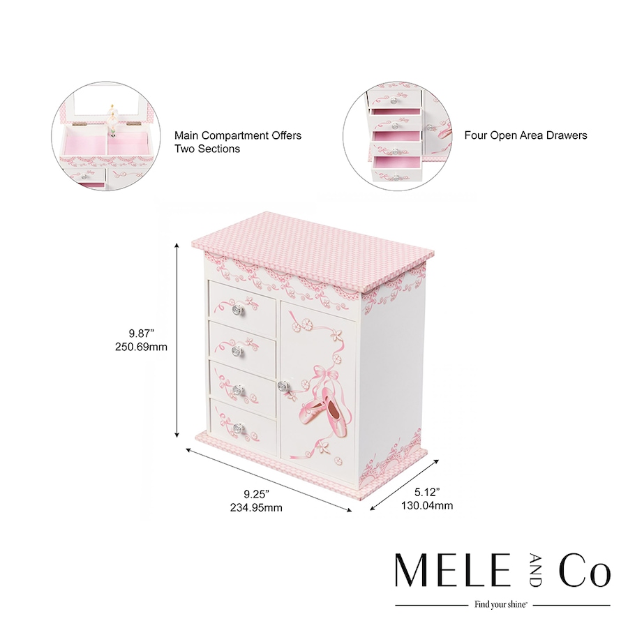 Image 731596_ALTMORE1.jpg, Product 731-596 / Price $129.00, Mele and Co. Cristiana White Musical Ballerina Jewellery Box from Mele and Co on TSC.ca's Jewellery department
