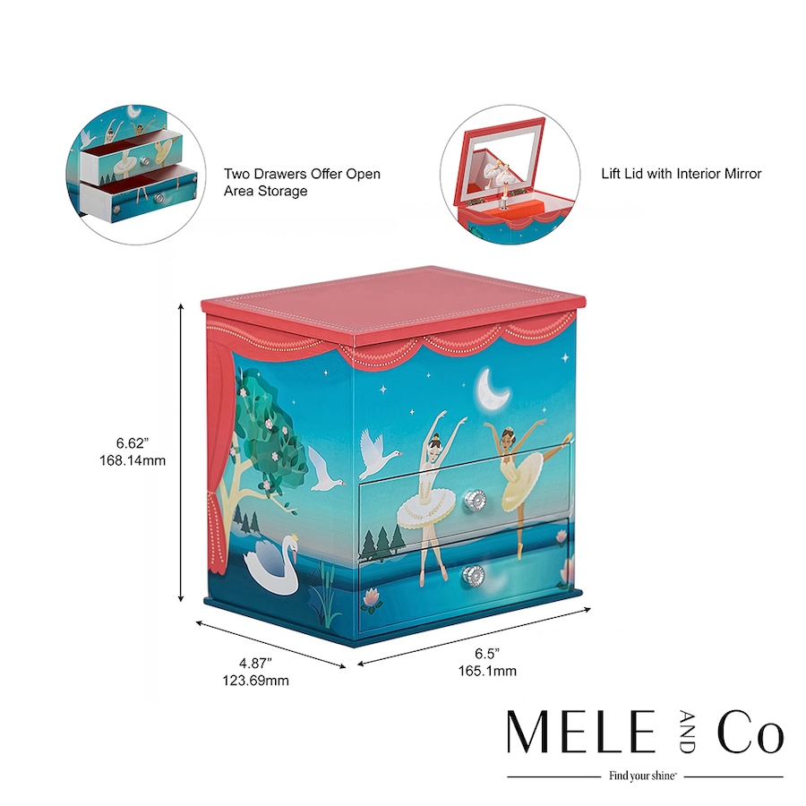 Image 731605_ALTMORE1.jpg, Product 731-605 / Price $69.00, Mele and Co. Mariel Blue/Coral Musical Ballerina Jewellery Box from Mele and Co on TSC.ca's Jewellery department