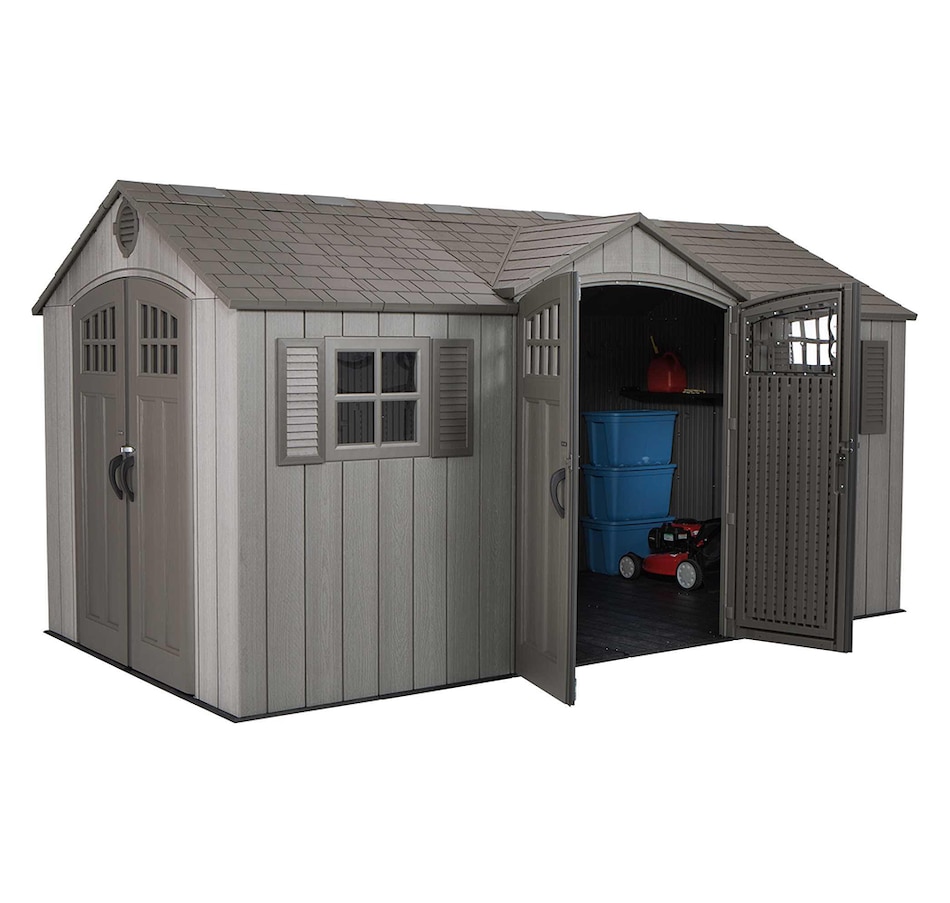 Image 731674_ALTMORE2.jpg, Product 731-674 / Price $3,799.99, Lifetime Outdoor Storage Shed, 15' x 8' with Dual Side Entry (grey) from Lifetime on TSC.ca's Home & Garden department