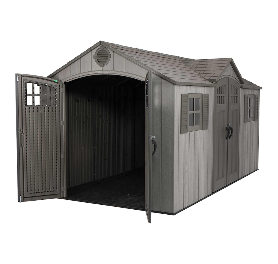 Image 731674_ALTMORE3.jpg, Product 731-674 / Price $3,799.99, Lifetime Outdoor Storage Shed, 15' x 8' with Dual Side Entry (grey) from Lifetime on TSC.ca's Home & Garden department