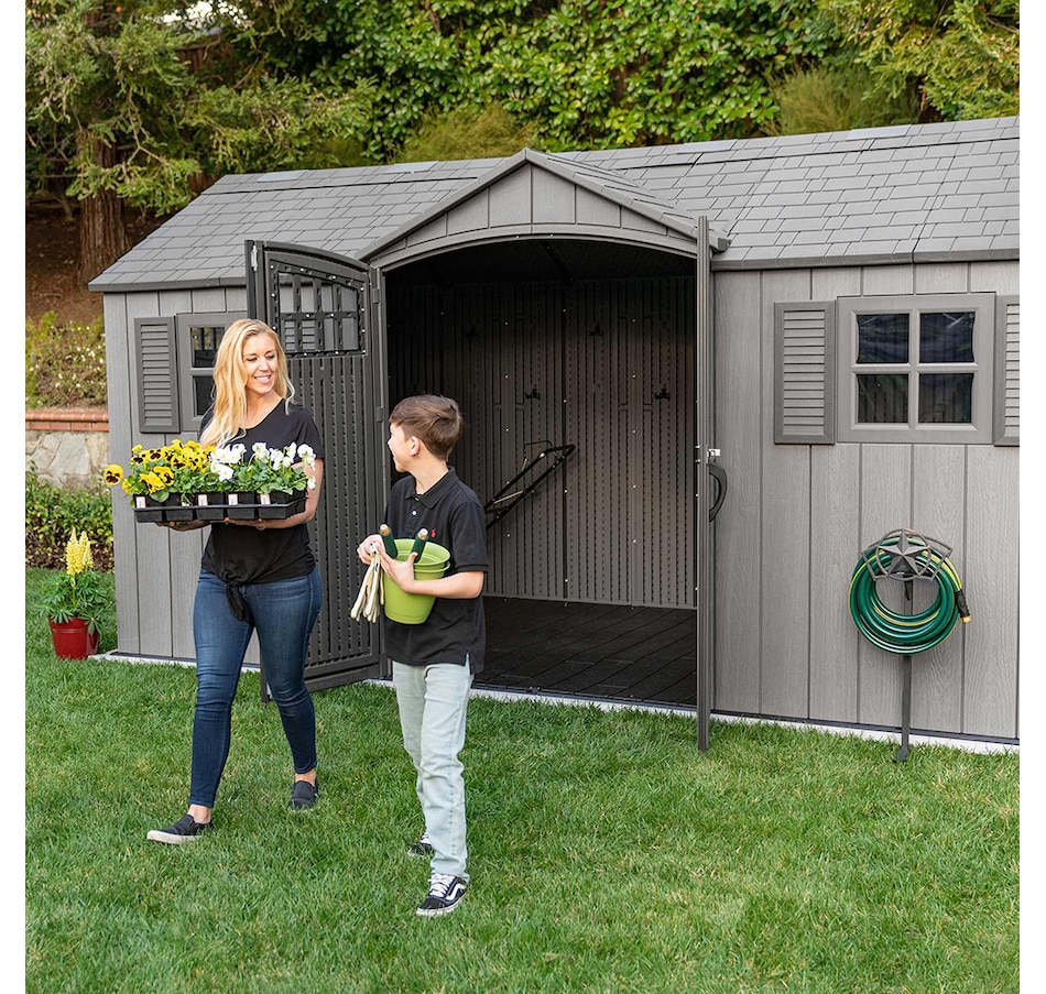Image 731674_ALTMORE5.jpg, Product 731-674 / Price $3,799.99, Lifetime Outdoor Storage Shed, 15' x 8' with Dual Side Entry (grey) from Lifetime on TSC.ca's Home & Garden department