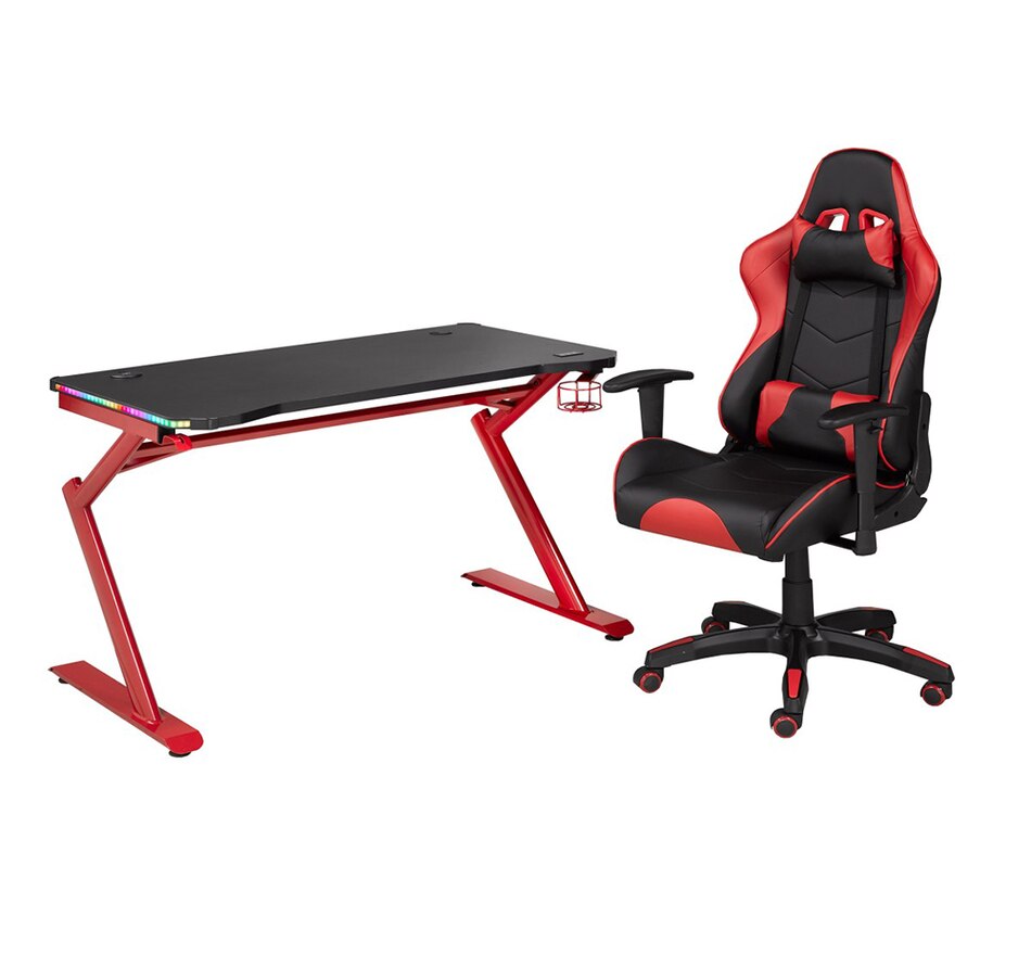 Image 731699.jpg, Product 731-699 / Price $800.00, Brassex Cassie Gaming Chair Desk Set (black/red) from Brassex on TSC.ca's Toys & Hobbies department
