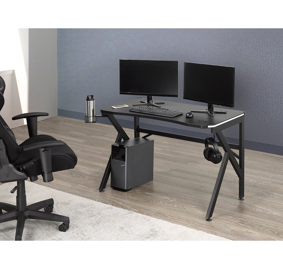 Image 731710_ALTMORE1.jpg, Product 731-710 / Price $850.00, Brassex Alexa Gaming Chair and Desk Set (green/black) from Brassex on TSC.ca's Toys & Hobbies department