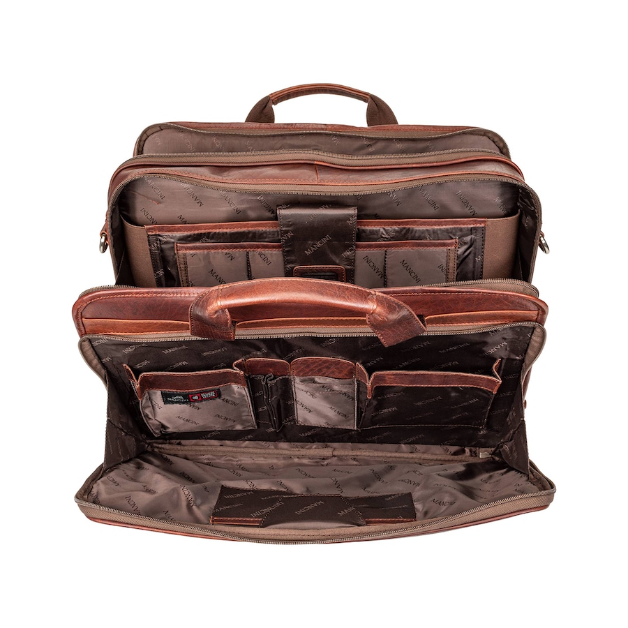 Image 731745_ALTMORE3.jpg, Product 731-745 / Price $269.99, Mancini Buffalo Double Compartment Briefcase for 15.6" Laptop and Tablet from Mancini Fine Leather on TSC.ca's Electronics department