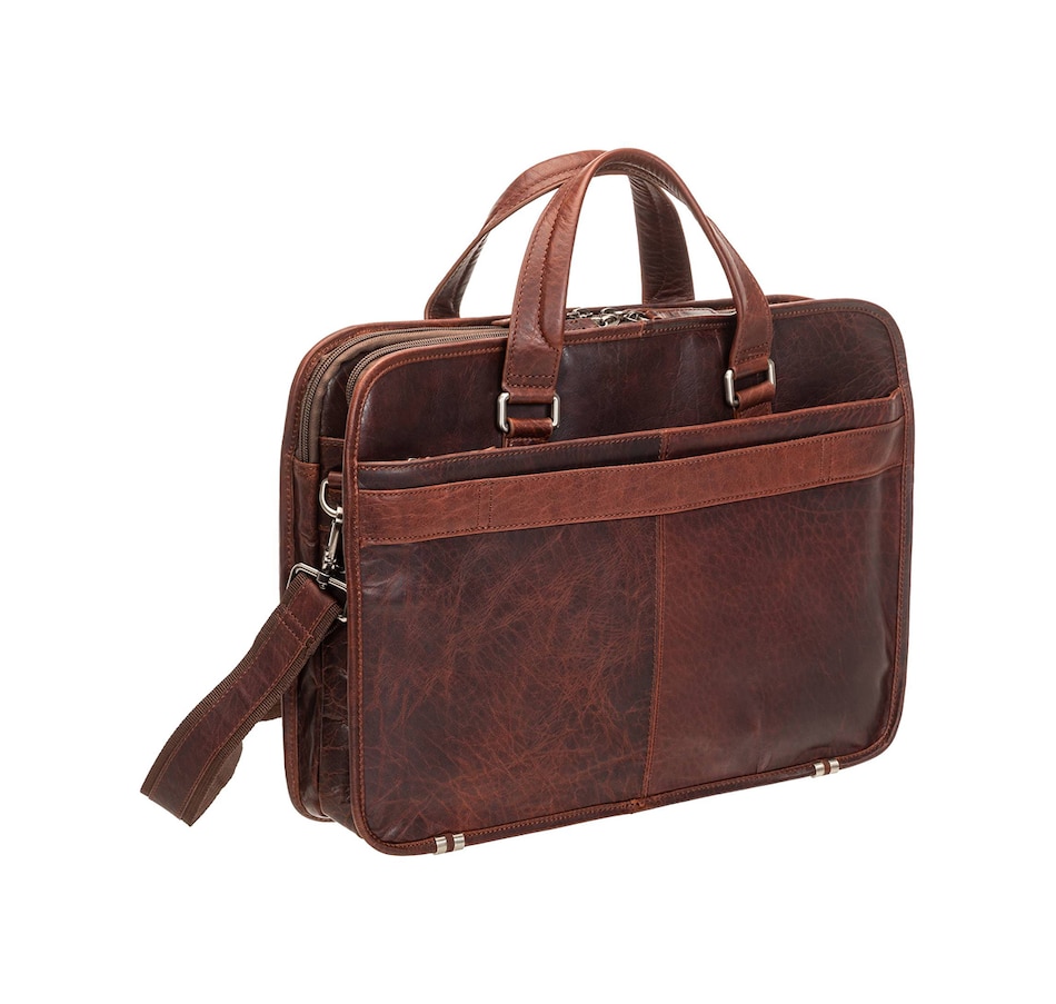 Image 731747_ALTMORE2.jpg, Product 731-747 / Price $279.99, Mancini Buffalo Triple Compartment Briefcase for 15.6" Laptop and Tablet from Mancini Fine Leather on TSC.ca's Electronics department