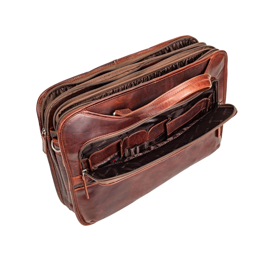 Image 731747_ALTMORE3.jpg, Product 731-747 / Price $279.99, Mancini Buffalo Triple Compartment Briefcase for 15.6" Laptop and Tablet from Mancini Fine Leather on TSC.ca's Electronics department