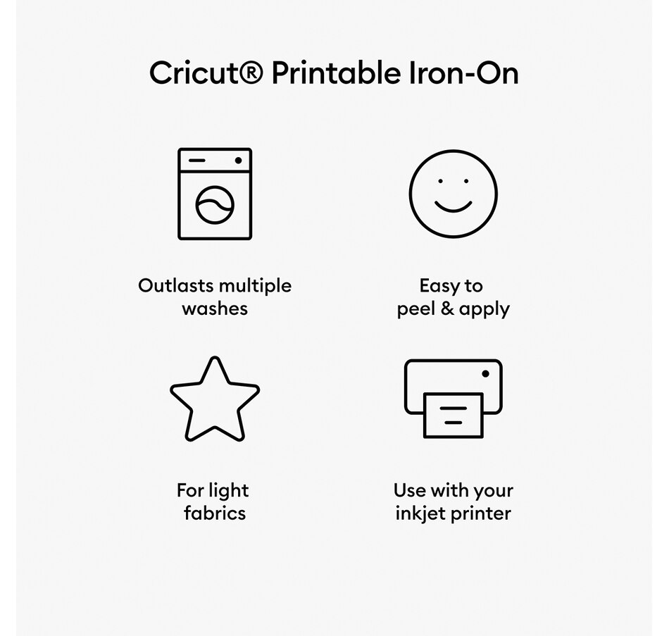 Image 731853_ALTMORE3.jpg, Product 731-853 / Price $14.99, Cricut Printable Iron-On for Light Fabrics, US Letter Size (5 sheets) from Cricut on TSC.ca's Toys & Hobbies department