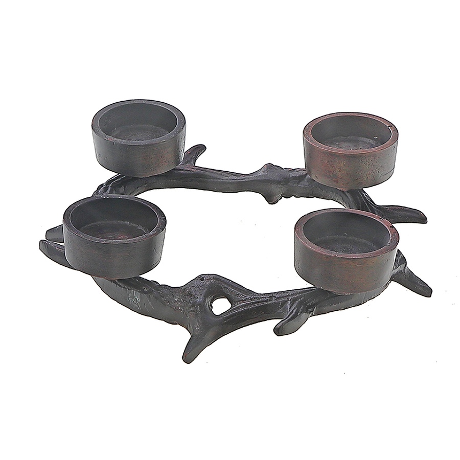 Image 731891.jpg, Product 731-891 / Price $36.00, Christmas Antler Wreath with 4 Tealight Holder from IH Casa Decor on TSC.ca's Home & Garden department