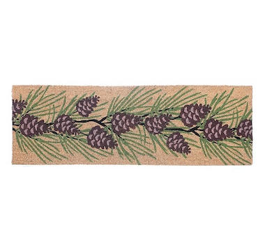 Christmas Coir Door Mat Pinecones 16" x 48"