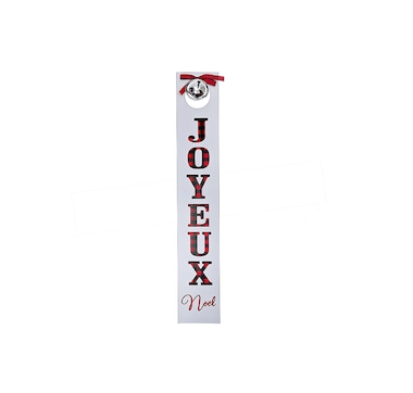 Christmas Wood Vertical Sign with Bell Joyeux Noel