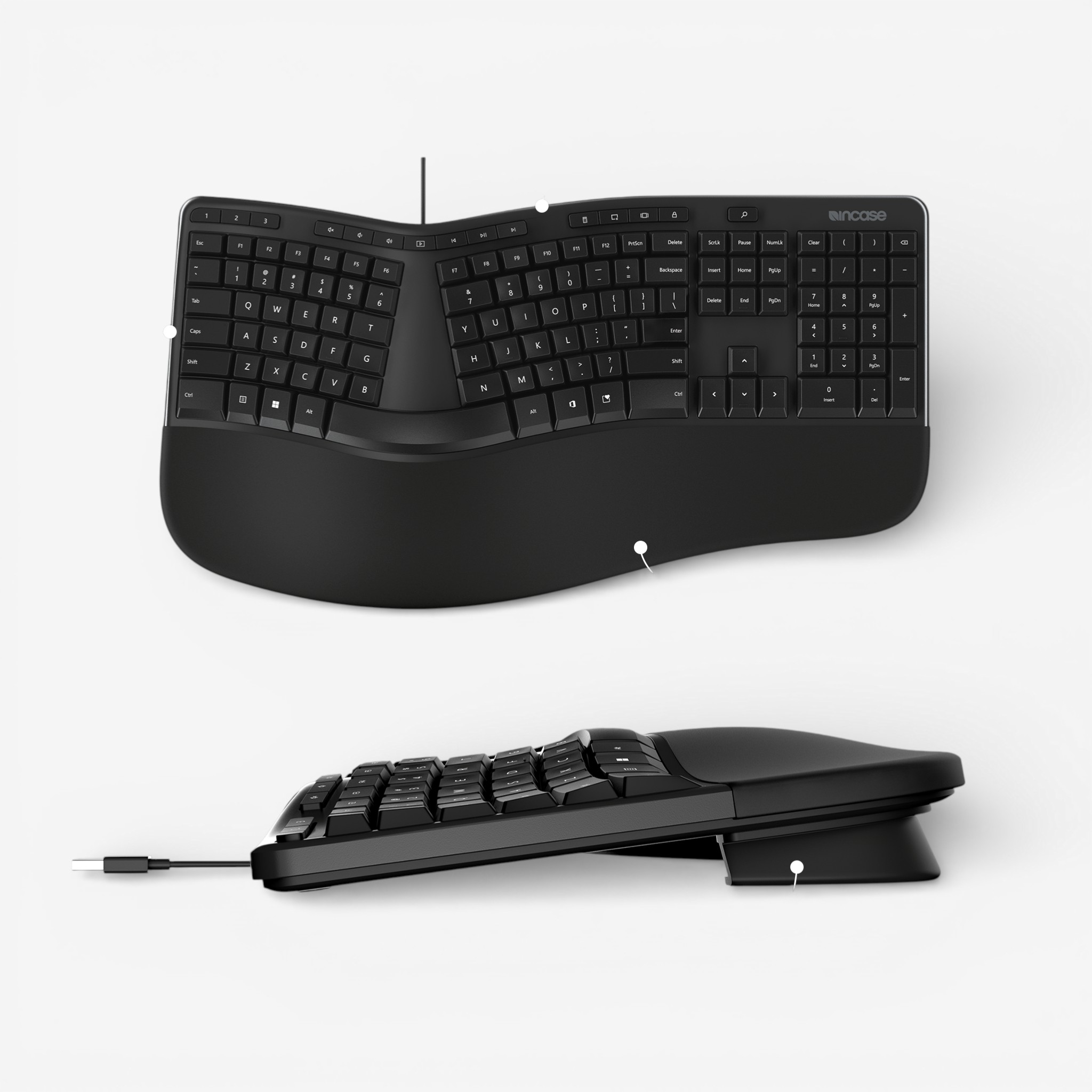 Incase Designed by Microsoft Ergonomic Keyboard (black, English