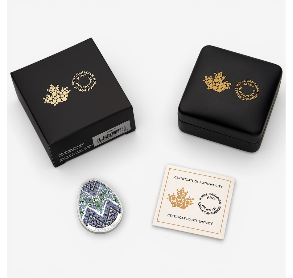 Image 732049_ALTMORE1.jpg, Product 732-049 / Price $299.95, 2026 $20 Fine Silver Pysanka Egg Coin from Royal Canadian Mint (RCM) on TSC.ca's Coins department