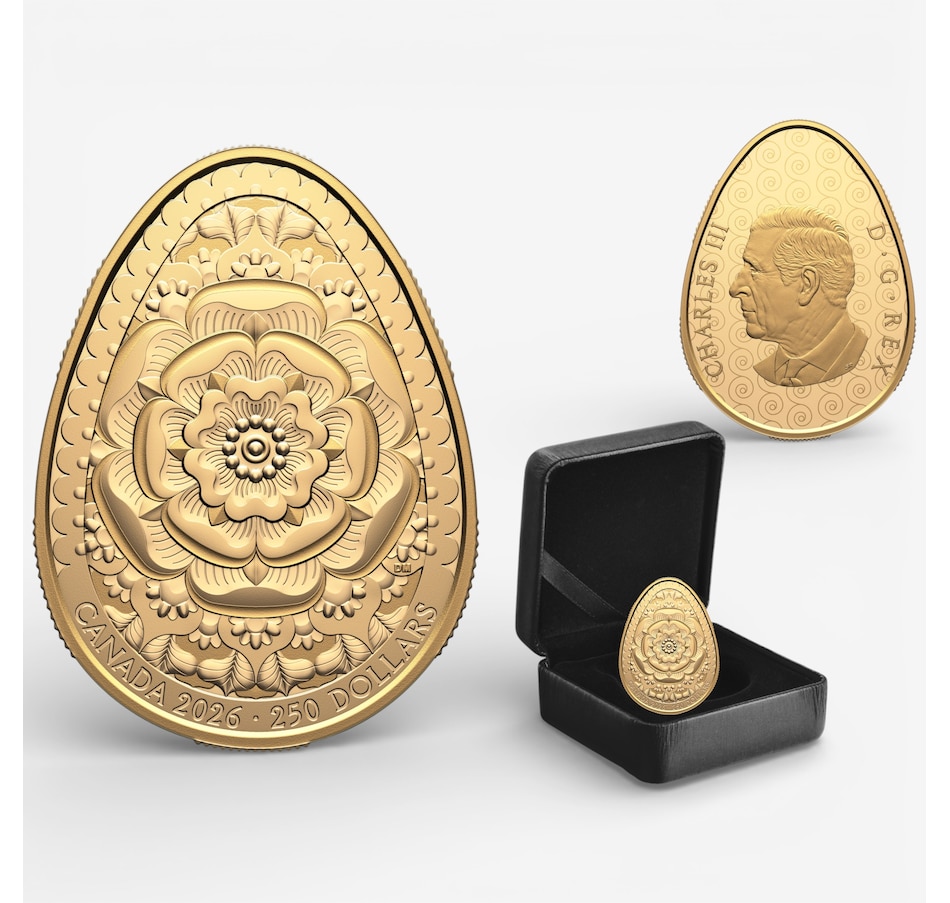 Image 732050_ALTMORE1.jpg, Product 732-050 / Price $17,999.95, 2026 $250 Pure Gold Coin Pysanka Egg from Royal Canadian Mint (RCM) on TSC.ca's Coins department