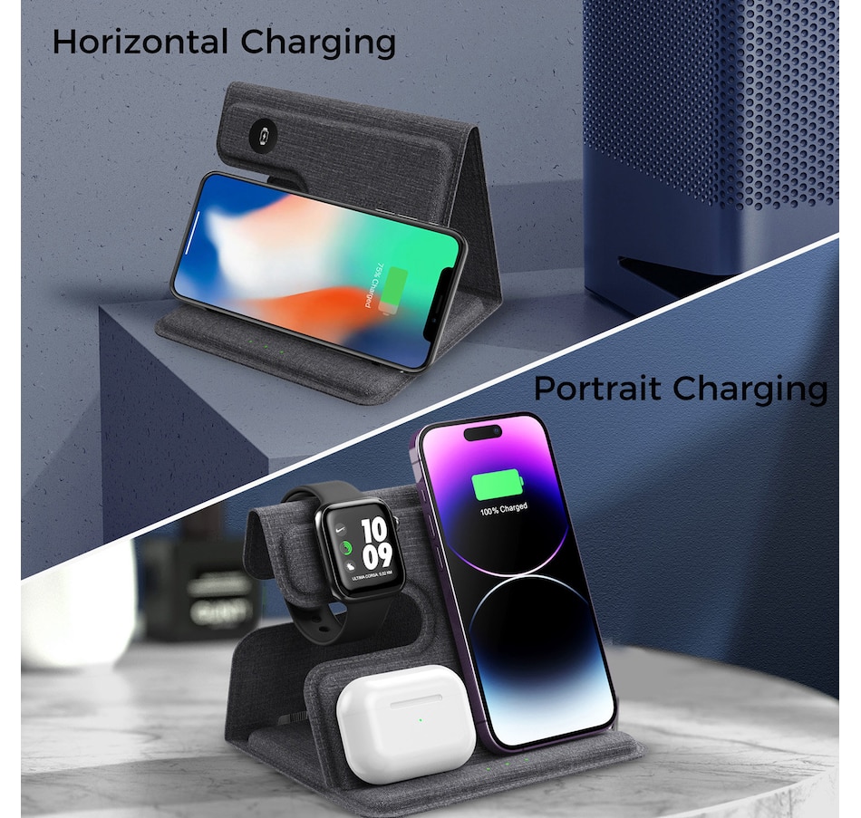 Image 732066_ALTMORE4.jpg, Product 732-066 / Price $84.99, Alpha Digital 3-in-1 Foldable Wireless Charger from Alpha Digital on TSC.ca's Electronics department