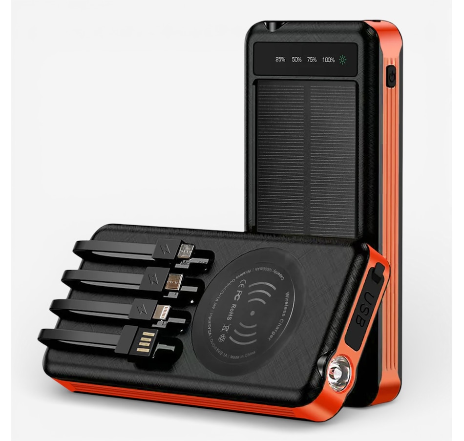 Image 732067_ORA.jpg, Product 732-067 / Price $59.99, Alpha Digital 10,000-mAh Outdoor Power Bank with Solar Panel and Wireless Charging from Alpha Digital on TSC.ca's Electronics department