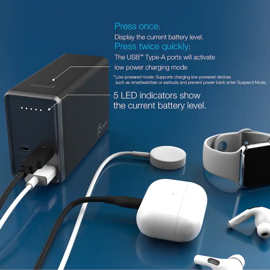 Image 732072_ALTMORE4.jpg, Product 732-072 / Price $149.99, j5create 4-Port Power Bank 100W 26,800-mAh Portable Charger  from j5create on TSC.ca's Electronics department