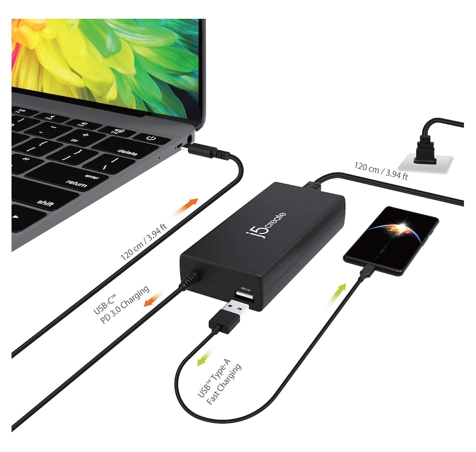 Image 732073_ALTMORE6.jpg, Product 732-073 / Price $69.99, j5create USB-C PD 100W Fast Charger (JUP2290) from j5create on TSC.ca's Electronics department