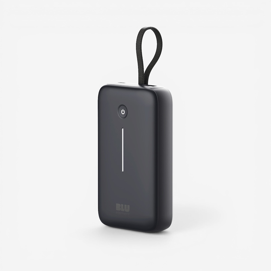 Image 732104.jpg, Product 732-104 / Price $59.99, Blu Element PowerFlex 20,000-mAh 30W PD Power Bank with Built-In USB-C Cable (black) from Blu Element on TSC.ca's Electronics department