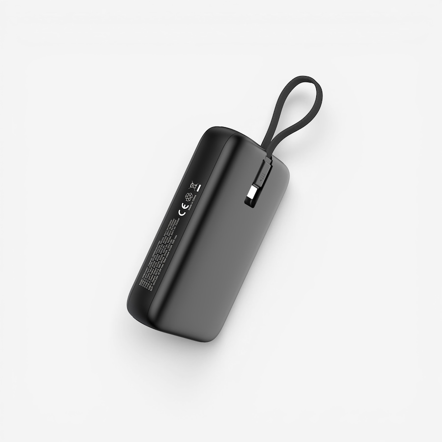Image 732104_ALTMORE1.jpg, Product 732-104 / Price $59.99, Blu Element PowerFlex 20,000-mAh 30W PD Power Bank with Built-In USB-C Cable (black) from Blu Element on TSC.ca's Electronics department