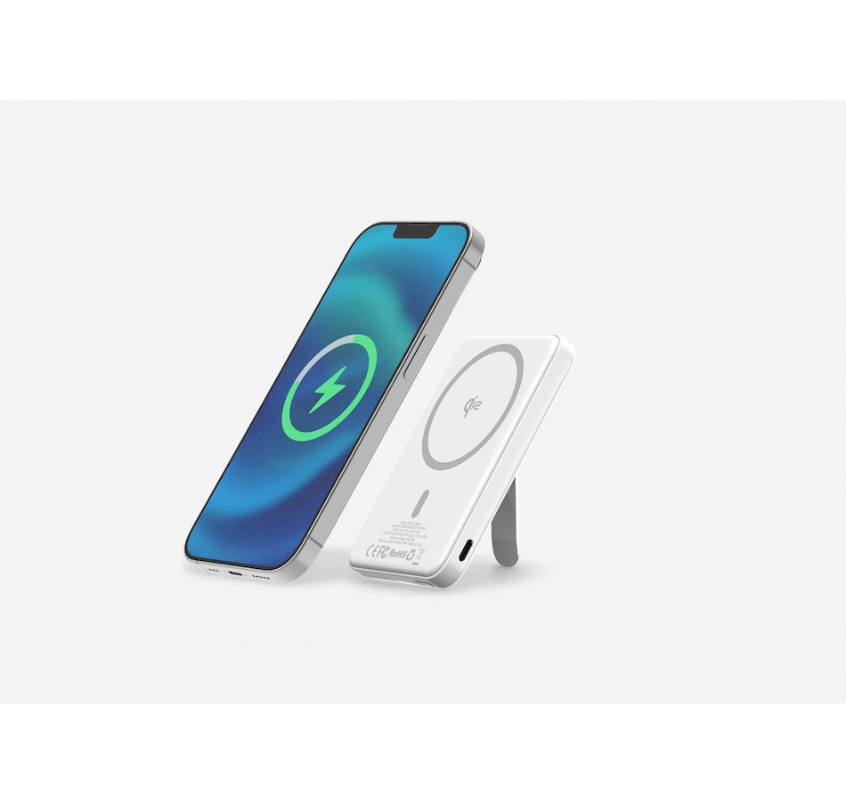 Image 732105.jpg, Product 732-105 / Price $59.99, Blu Element Qi2 Wireless Power Bank with Kickstand 5K (white) from Blu Element on TSC.ca's Electronics department