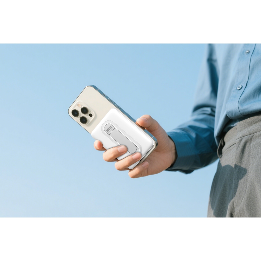 Image 732105_ALTMORE4.jpg, Product 732-105 / Price $59.99, Blu Element Qi2 Wireless Power Bank with Kickstand 5K (white) from Blu Element on TSC.ca's Electronics department