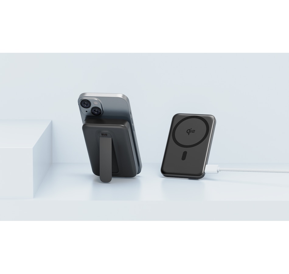 Image 732106_ALTMORE5.jpg, Product 732-106 / Price $74.99, Blu Element Qi2 Slim Wireless Power Bank with Kickstand 10K (black) from Blu Element on TSC.ca's Electronics department