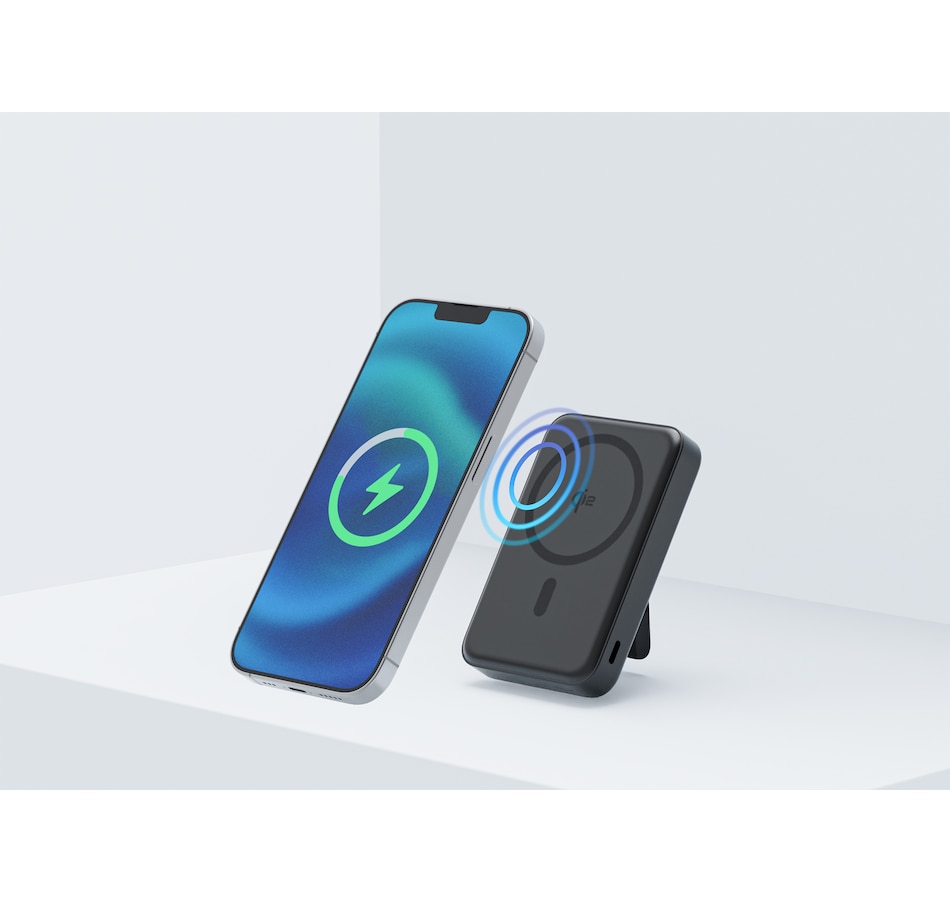 Image 732106_ALTMORE6.jpg, Product 732-106 / Price $74.99, Blu Element Qi2 Slim Wireless Power Bank with Kickstand 10K (black) from Blu Element on TSC.ca's Electronics department