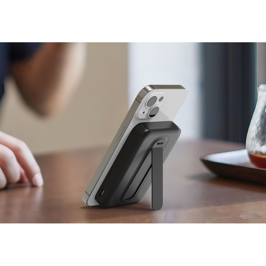Image 732106_ALTMORE7.jpg, Product 732-106 / Price $74.99, Blu Element Qi2 Slim Wireless Power Bank with Kickstand 10K (black) from Blu Element on TSC.ca's Electronics department