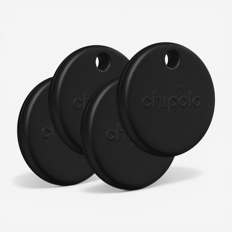 Image 732109.jpg, Product 732-109 / Price $119.99, Chipolo Pop Tracking Tag (works with Google’s Find My Device or Apple Find My; 4-pack; black) from Chipolo on TSC.ca's Electronics department
