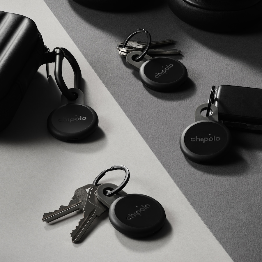 Image 732124_ALTMORE1.jpg, Product 732-124 / Price $159.99, Chipolo Loop Tracking Tag (works with Android's Find Hub Device or Apple Find My; 4-pack; charcoal) from Chipolo on TSC.ca's Electronics department