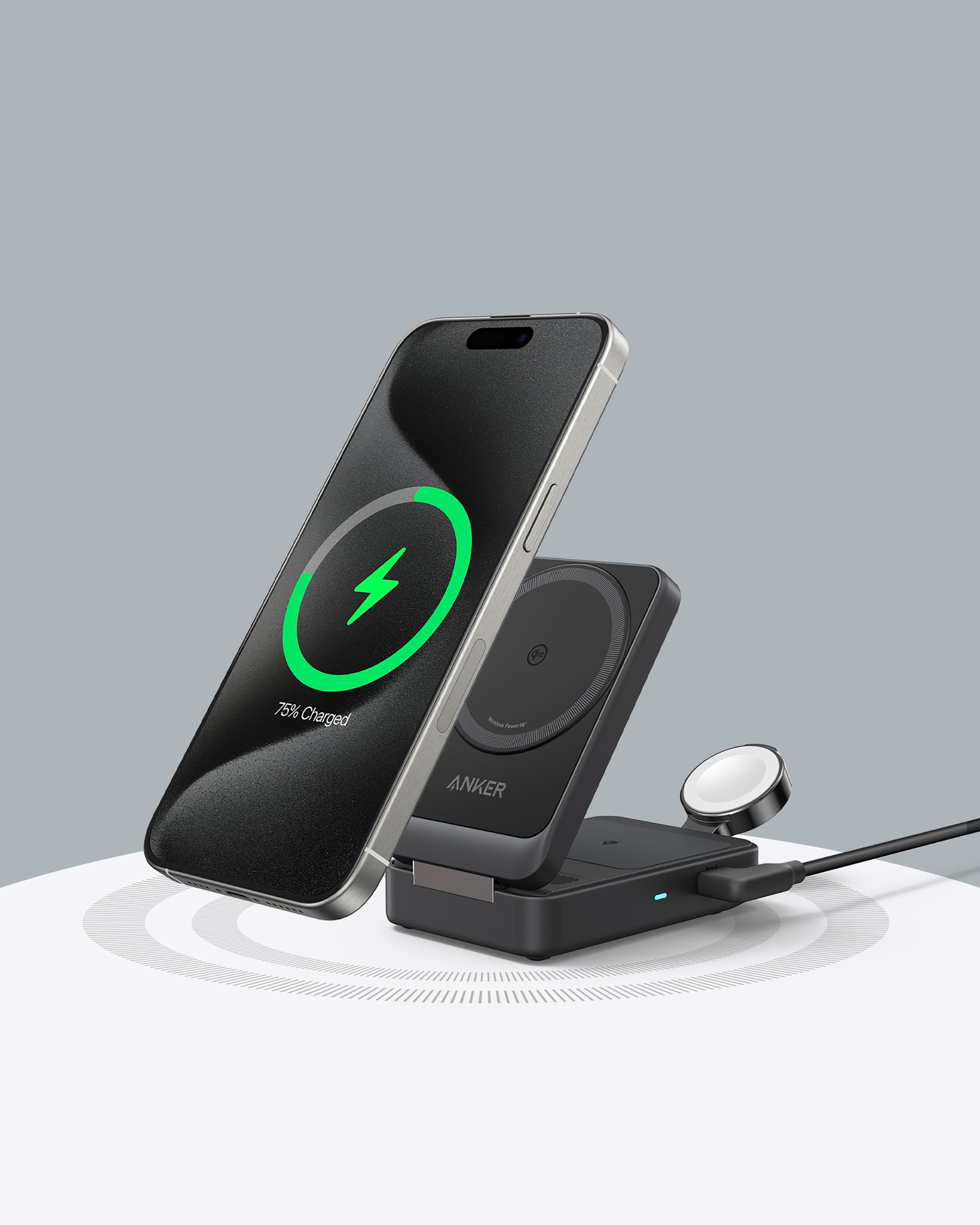 Anker Maggo Wireless Charging Station (15W, Foldable 3-in-1) - TSC.ca