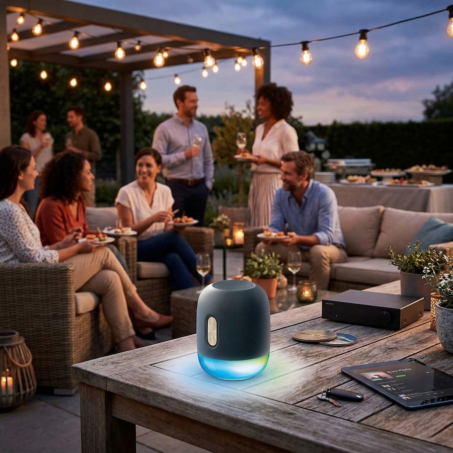 Image 732149_ALTMORE3.jpg, Product 732-149 / Price $29.99, Brookstone Bass Beat Wireless LED Speaker from Brookstone on TSC.ca's Electronics department